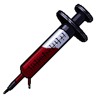 poison syringe needle  blood splattered