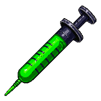 poison syringe needle  glowing eerie green