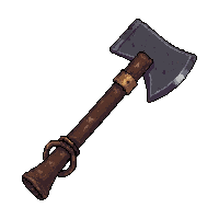 rusty meat cleaver  chained and locked