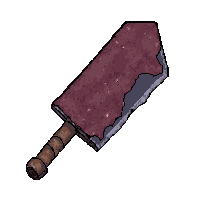 rusty meat cleaver  covered in cobwebs