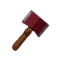 rusty meat cleaver  smoking hot ember