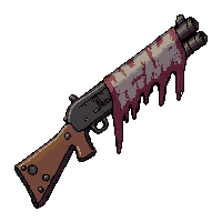 shotgun sawed off  covered in cobwebs