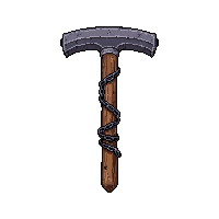 silver stake wooden  chained and locked