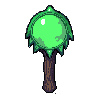 silver stake wooden  glowing eerie green