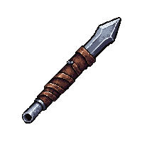 silver stake wooden  leather wrapped hilt