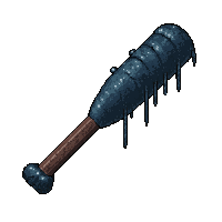 spiked baseball bat  covered in cobwebs