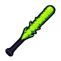 spiked baseball bat  glowing eerie green