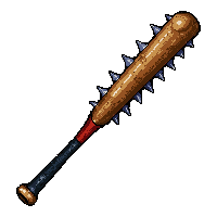 spiked baseball bat  stitched together