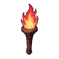 torch burning rag  ghostly translucent
