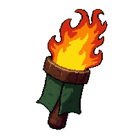 torch burning rag  stitched together