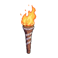 torch burning rag  wrapped in bandages