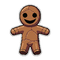 voodoo pin doll  cracked and worn