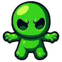 voodoo pin doll  glowing eerie green