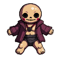 voodoo pin doll  stitched together