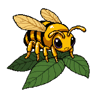 golden honeybee  resting on leaf