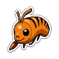 orange monarch butterfly  baby larva form