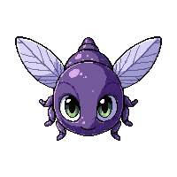 purple dragonfly  cute chibi style