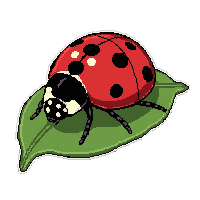 red ladybug  resting on leaf