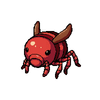 ruby red ant  in amber resin