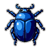 sapphire blue beetle  giant oversized