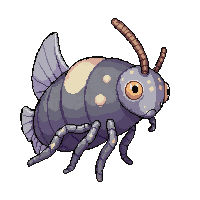 silver atlas moth  cute chibi style