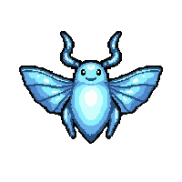 white moth  glowing magical