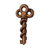 twisted spiral key  rusty old