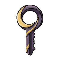 twisted spiral key  with moon bow