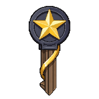 twisted spiral key  with star bow