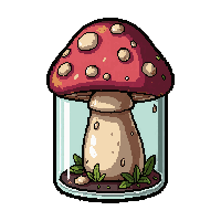 poison dripping mushroom  in glass jar