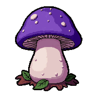 purple magic shroom  growing on log