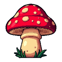 red spotted toadstool  magical aura glow