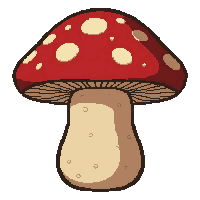red spotted toadstool  sprouting spores