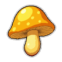 yellow golden chanterelle  magical aura glow