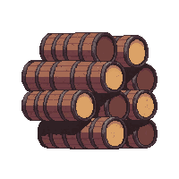 stack of barrels  rust stained