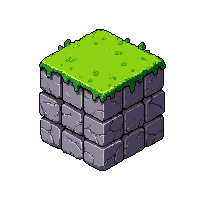 stone wall block  moss covered