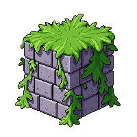 stone wall block  vine overgrown