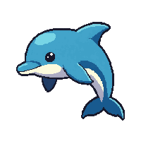 dolphin jumping  cute chibi baby