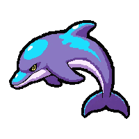 dolphin jumping  tropical bright neon