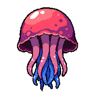 jellyfish electric  coral reef colored