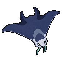 manta ray gliding  bioluminescent glow