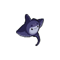 manta ray gliding  tiny miniature