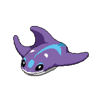 manta ray gliding  tropical bright neon