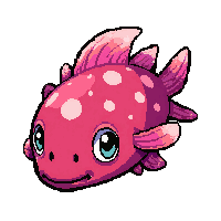 pufferfish spiky  tropical bright neon