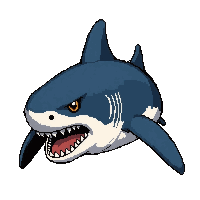 shark tooth great  fierce predator pose
