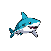 shark tooth great  tropical bright neon