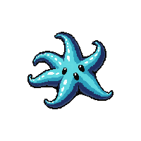 starfish five arm  pearl iridescent
