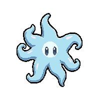starfish five arm  translucent ghostly