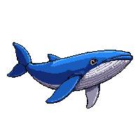 whale humpback  tropical bright neon