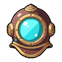 diving helmet brass  crystal clear gem